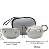 Portable Ru Kiln Tea Set Ceramics One Pot One Cup Outdoor Travel Chinese Kung Fu Tea Set Vintage Handmade Teapot