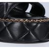 Chanel G46613 CC Logos Matelassé/Kette Plateau Sandalen Schuhe 37 1/2C Schwarz / goldGebraucht