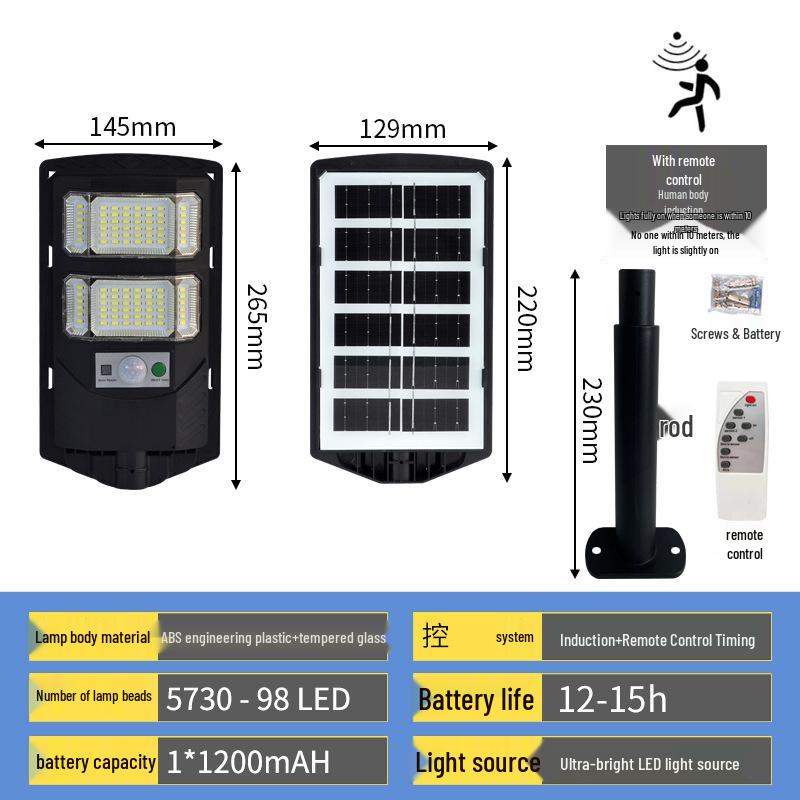 2024 Solar Street Light: Outdoor Waterproof, Motion Sensor, Human Body Induction Courtyard Wall Light.