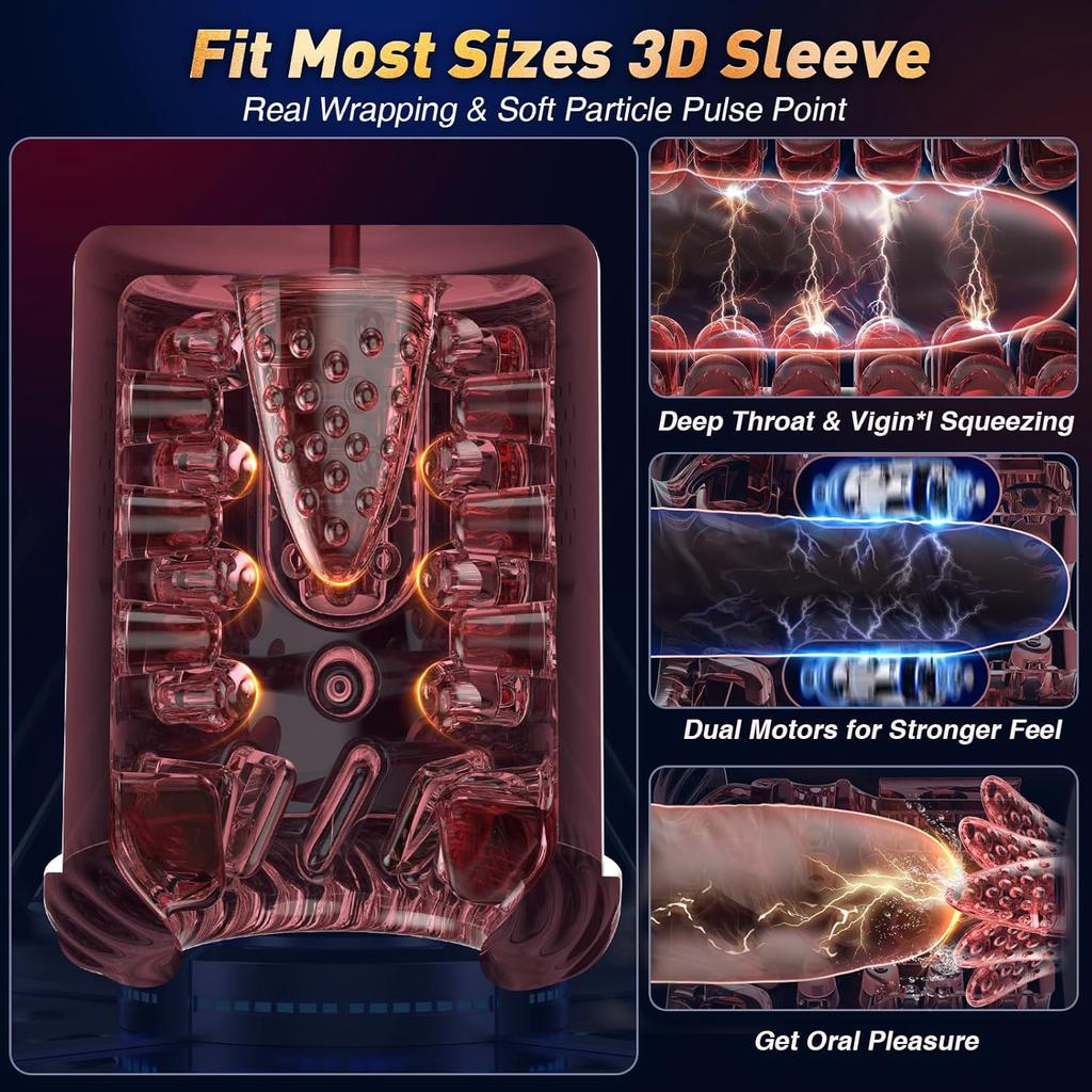 Male Automatic Masturbator Cup Penis Pump 7 Thrusting Rotating Vibrating Sucking Licking Modes Pussy Blowjob Sex Toys For Men