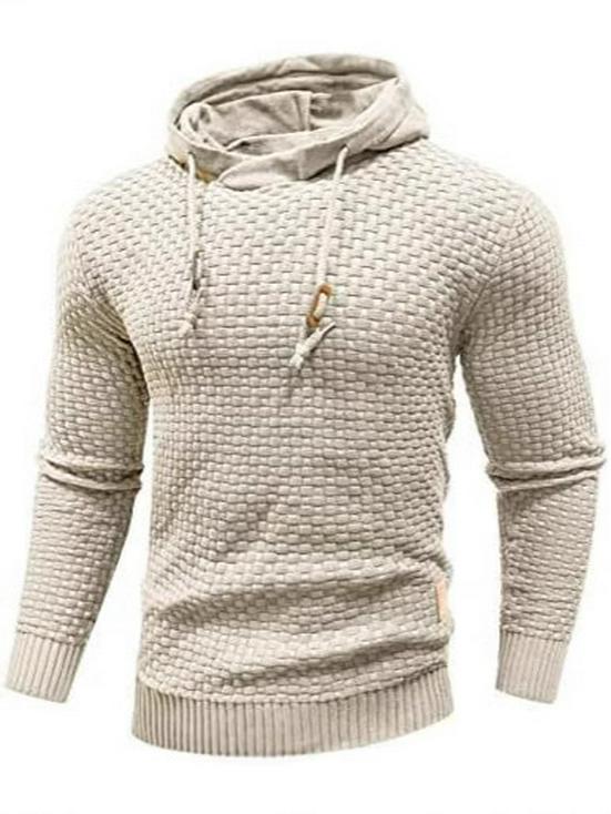 Men's European Size Jacquard Pullover Hoodie