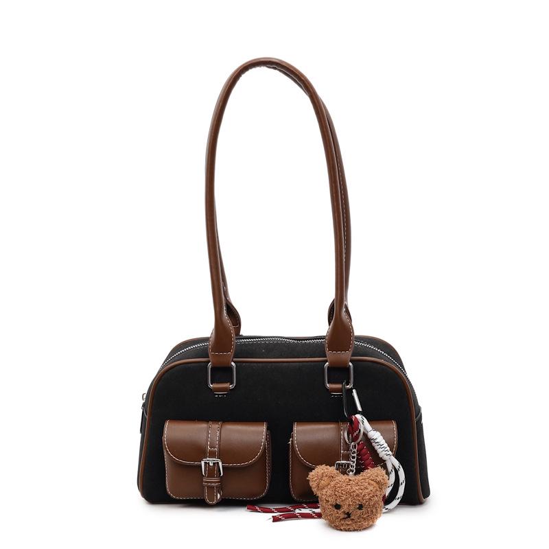 Wiosna 2025 Retro Koreański Modny Damski Dużej Pojemności Torba Tote Pod Pachę Torba Bowlingowa