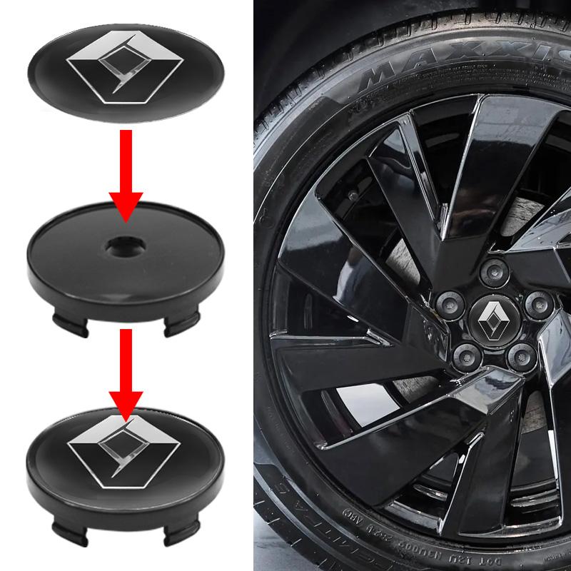 For Renault 2026 New Hub Caps 4PC 60mm Car Wheel Center Hub Cap Auto Rim Cover Emblem Badge For Renault Megane 2 3 Clio Duster K