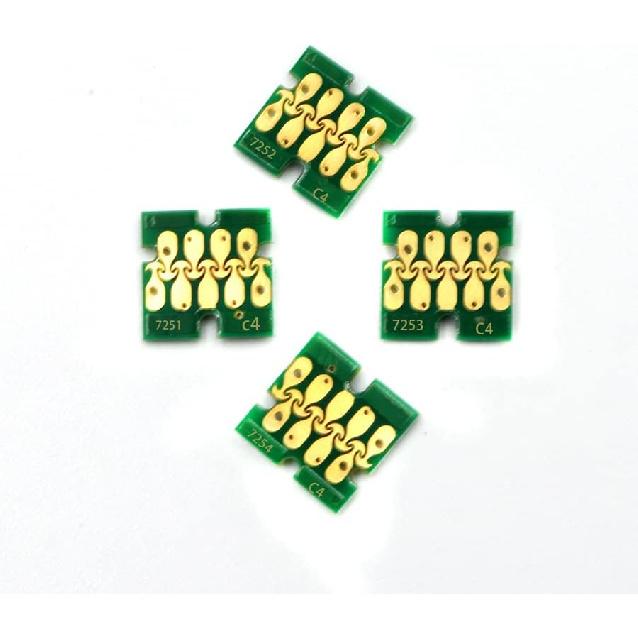 

T7251-T7254 T725A White Ink Cartridge Chip Compatible with Ep-Son SureColor F2000 F2100 SC-F2000 SC-F2100 Printer T725A00 White Chips (Color : K C M K C M Y