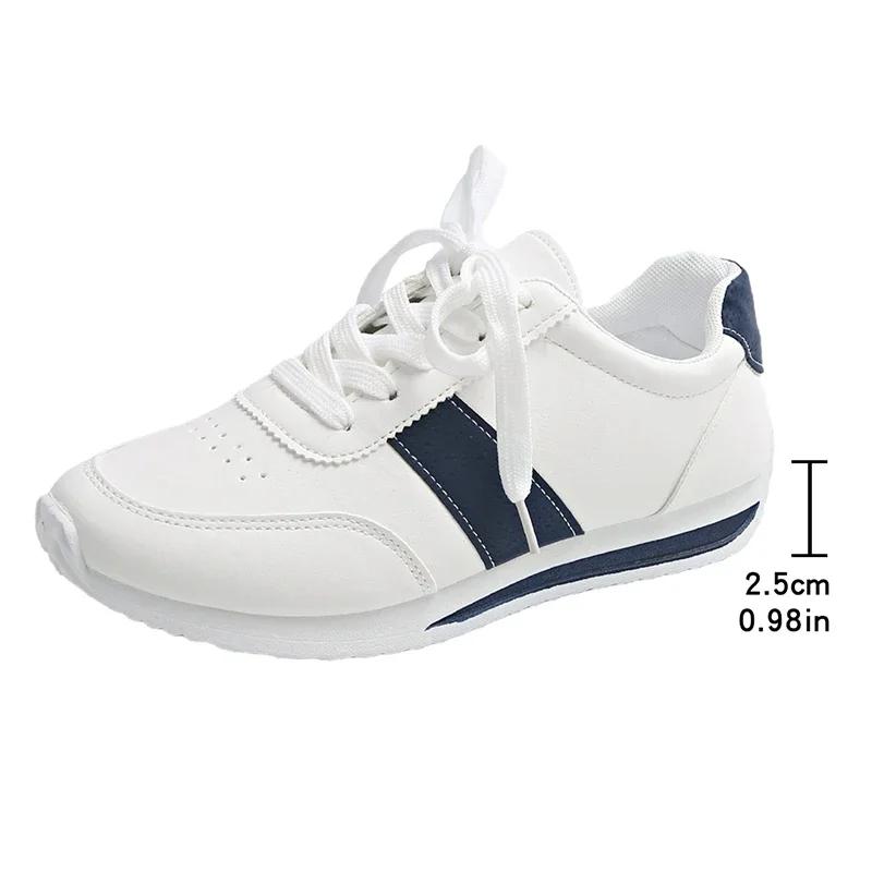 Fashion Women's Contrast Color Platform Sneakers Fashion Non Slip Lace Up Sports Shoes for Women Plus Size Lightweight Casual Sneakers