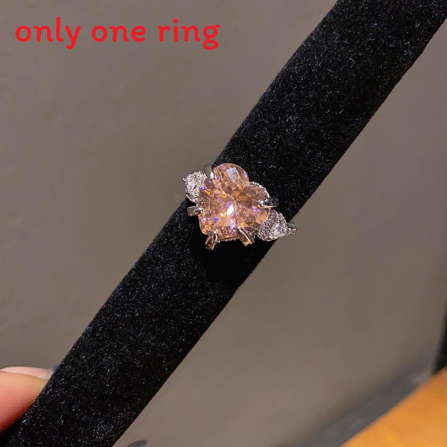 Zircon Heart Open Ring For Women With Cubic Zirconia Jewelry Fashion Accessory