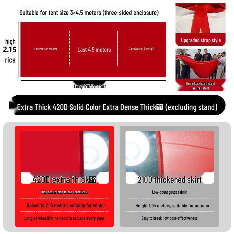 Thickened Outdoor Umbrella Tent Cloth - Windproof and Waterproof Surround for Four-Legged Umbrella