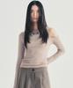 Nigaennikol Twist Cut Out Ribbed Sleeve Top_Brown