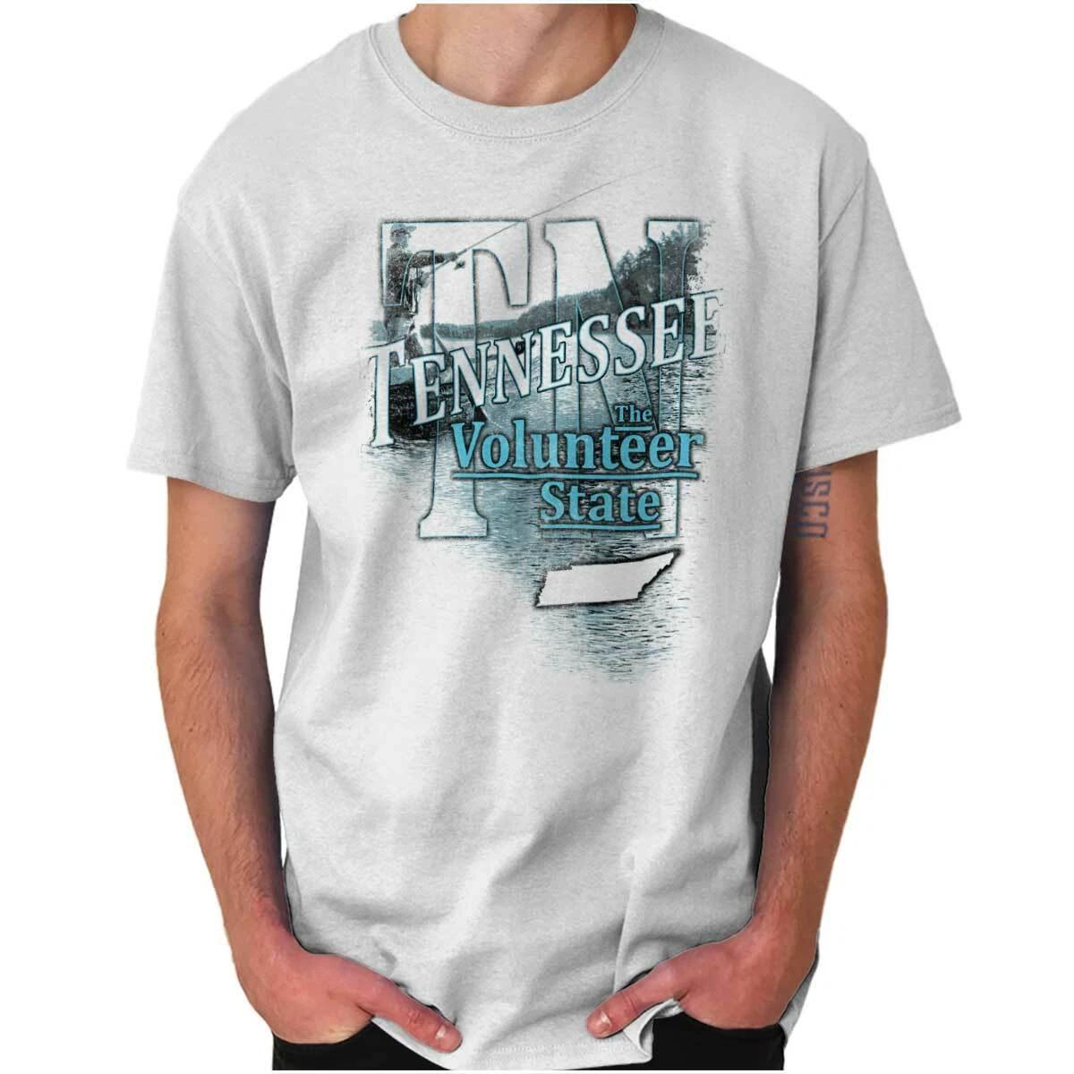 Tennessee Fishing Lake Souvenir Travel TN Womens or Mens Crewneck T Shirt Tee S