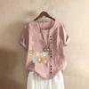 Women Casual Plus Size  Printed Loose Button Tunic Shirt Blouse Tops