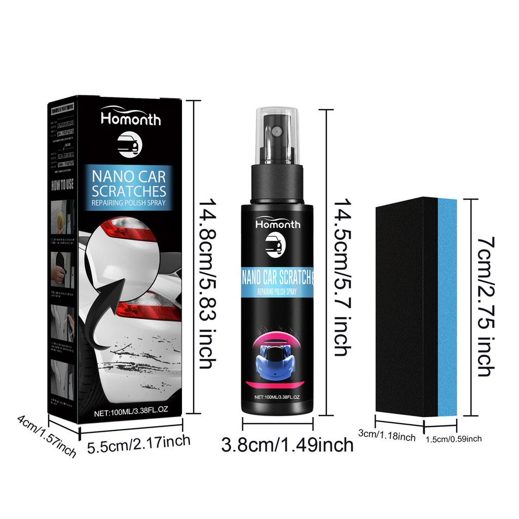 30/100ML Car Motorcycle Scratch Repair Nano Spray Scratch Polish Fast Repairing Set for Deep Scratches Quick Repair Clean Care