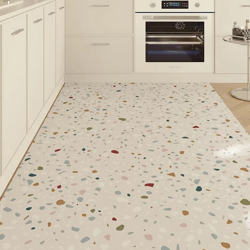 

Non-slip Waterproof Kitchen Carpet PVC Leather Floor Mat Imitation Marble Texture Large Size Rug for Home Decoration 1pc 50x80cm