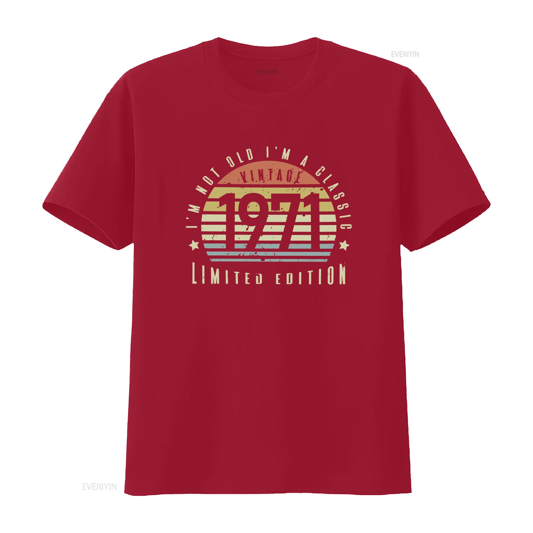 

Im Not Old Im A Classic T Shirt 53rd Birthday For Men 1971 Women vintage Washed Casual Breathable streetwear S