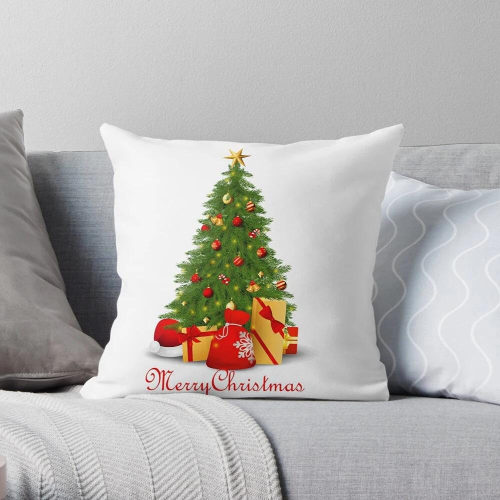 Merry Christmas Decoration Home Pillowcase Cushion Cover Autumn 45X45Cm Living Room Sofa Bed Pillowcase