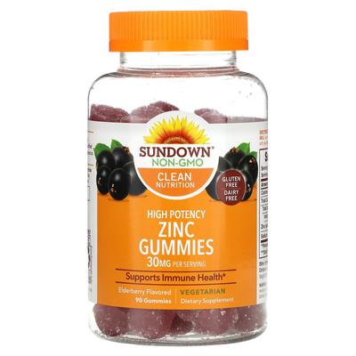Gommine di Zinco, Alta Potenza, Sambuco, 30 mg, 90 Gommine (15 mg per gommino)