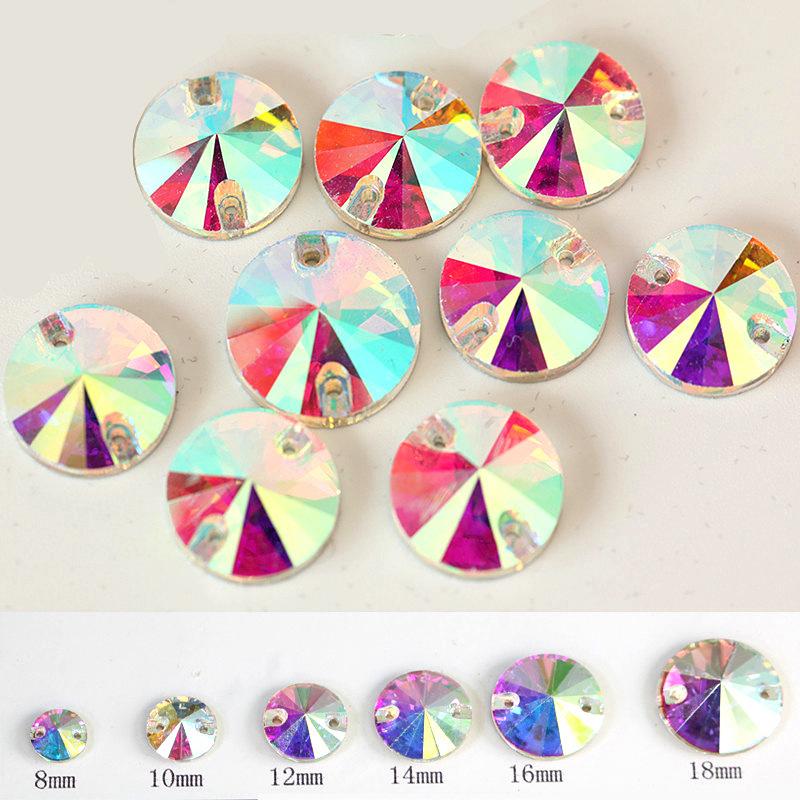 Diy Crystal Glass Hand Sewn Drill Round Clothing Wedding Dress Creative Jewelry Accessories Satellite Hand Sewn Drill