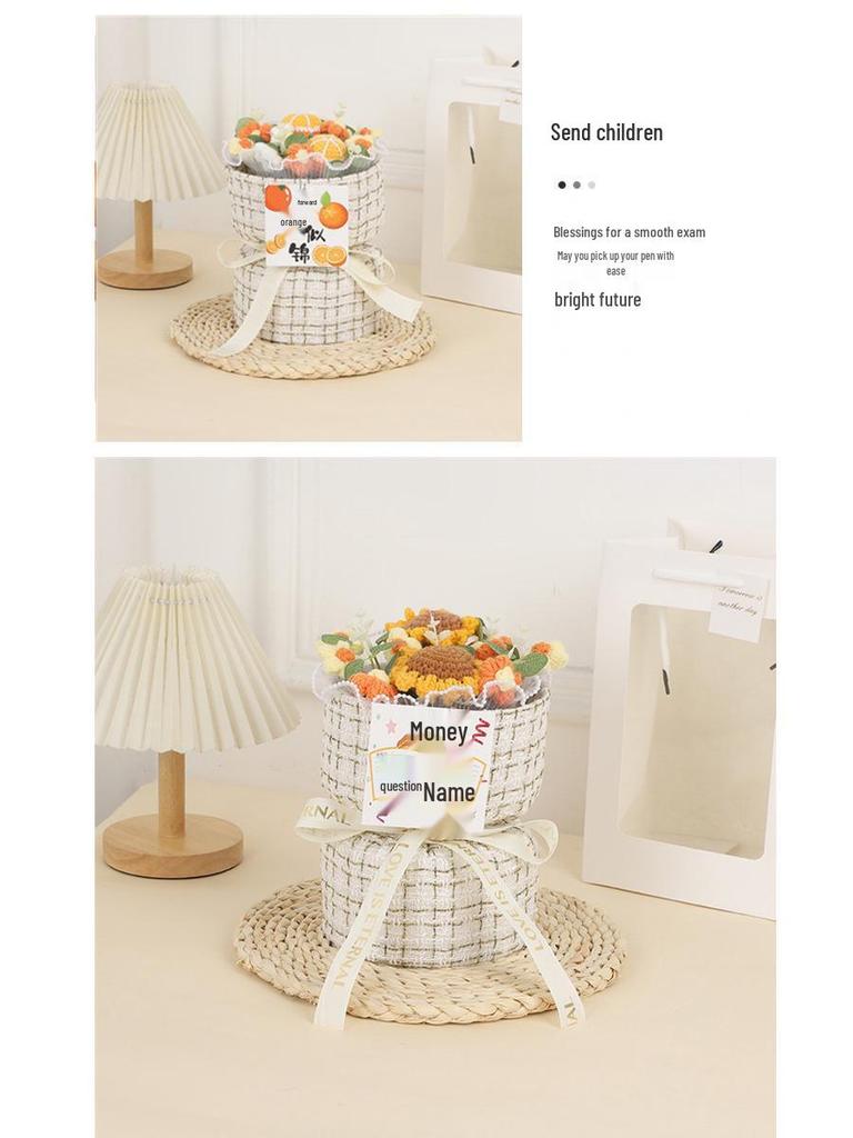 Sunflower Knitted Bouquet: Inspirational Graduation Gift for Gaokao & Zhongkao