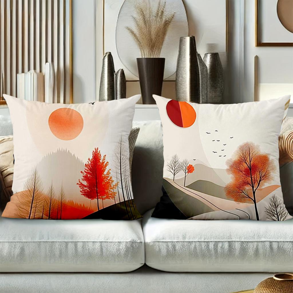 Autumn Landscape Pillow Covers Stylish Home Decor Polyester pillowcase, sofa decorative cushion cov Headboard Pillow
