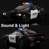 1:24 Scale SRT Hellcat Prado LC250 Police Car Model Toy Doors Opened Pull Back Light Music Miniature Vehicles Kids Boys Gifts