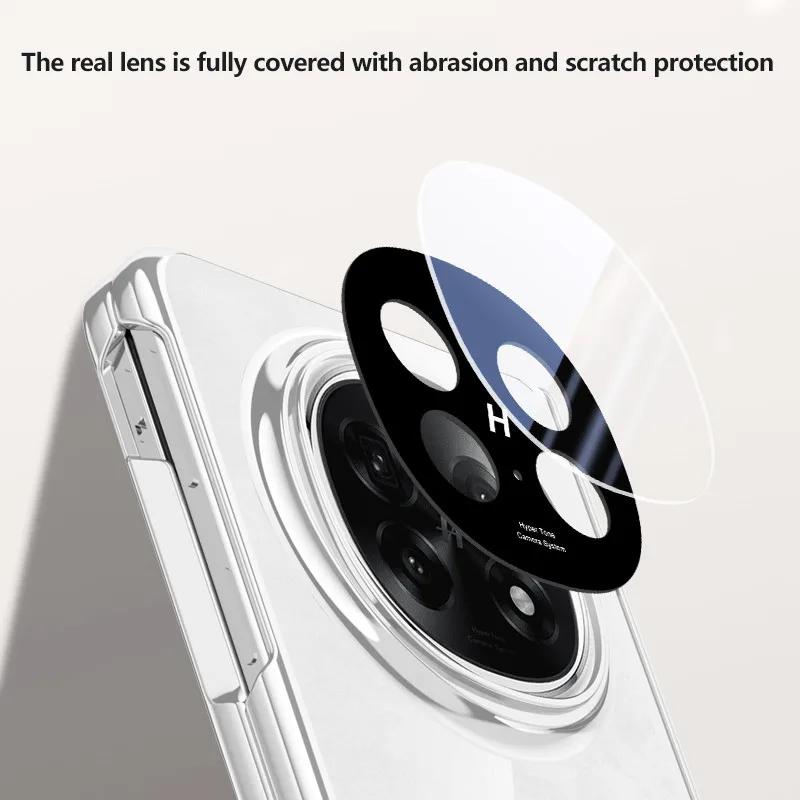 Plating Clear All-included Stand Case For OPPO Find N5 N 5 FindN5 5G Magnetic Hinge Holder Protective Cover With Tempered Film