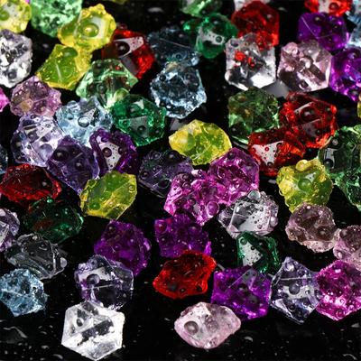 Home Garden Wedding Ornament Colorful Cobblestones Aquarium Landscape Vase Filler Pebbles Artificial Stones Crystal Ice Cubes