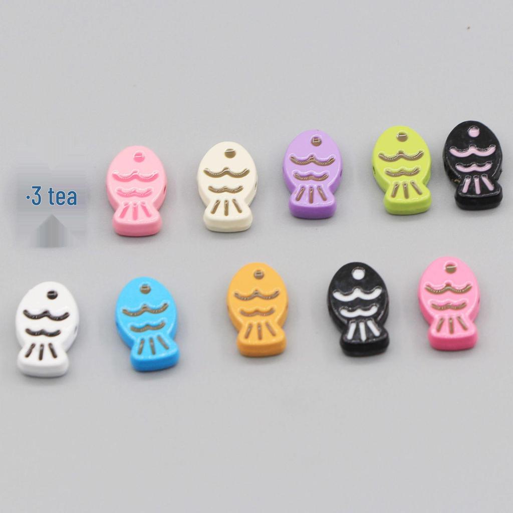 Colorful Macaron Fish and Butterfly Painted Alloy Beads for DIY Bracelets and Necklaces