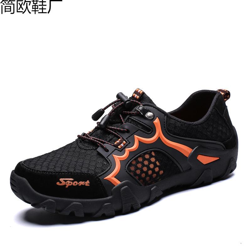 Frühling und Sommer Leder Große Größe Atmungsaktiv Gummi-Außensohle Outdoor Wanderschuhe Wanderschuhe Reiseschuhe