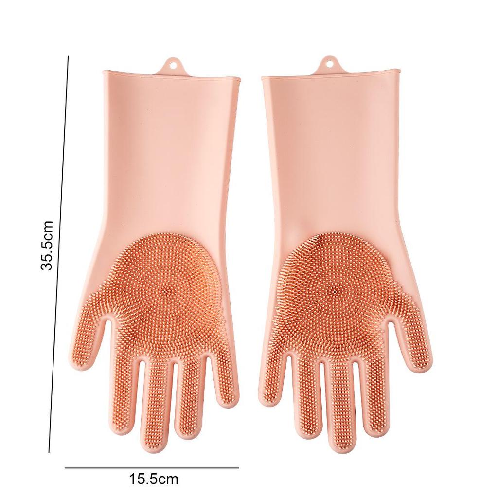 Black Silicone Dishwashing & Cleaning Gloves - Anti-Freeze, Heat-Resistant for Kitchen & Laundry Use