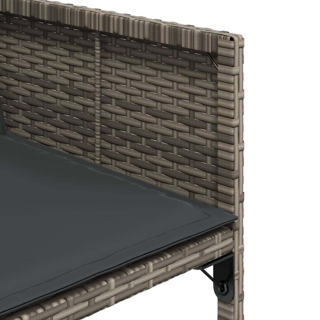 Vidaxl 5-Cz. Garden Furniture Set With Cushions, Grey, PE Rattan