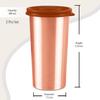 Copper Drinking Water Tumbler with Lid, Set of 2, 480 Ml Each, Copper | 100% Leak Proof | Office | Gym | Yoga | Home | Kitchen