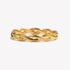 E.B.belle Super Minimalist Braided Twisted Thin Gold Rings For Lady Waterproof Stainless Steel 18K Gold Plated Girl's Ring
