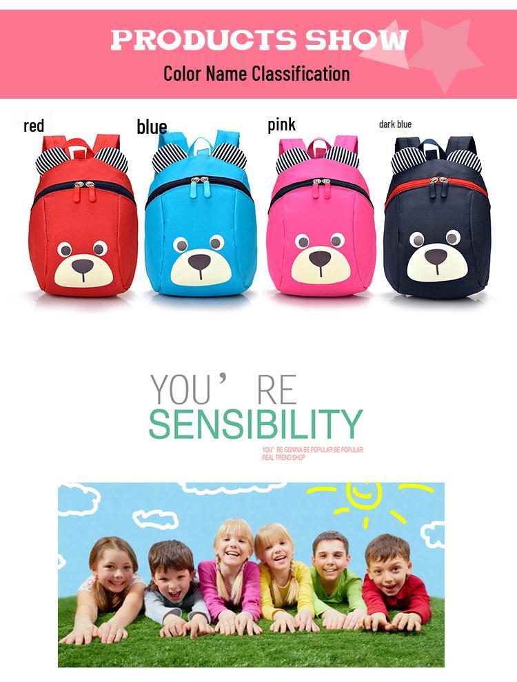 Korean Style Cartoon Anti-Lost Schoolbag for Kindergarten Boys & Girls Aged 1-5