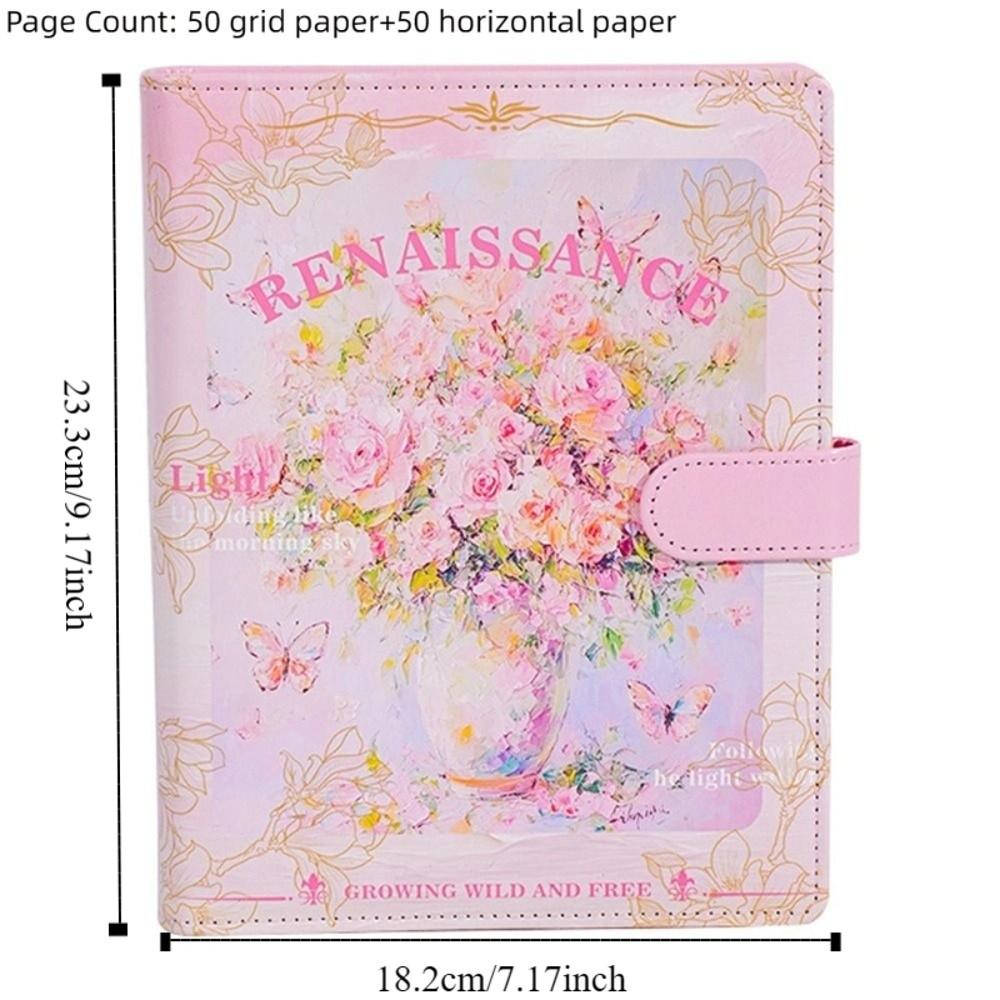 Retro Oil Painting Binder Notebooks A5 Student Notebook Trendy Refillable Notebook  for Student