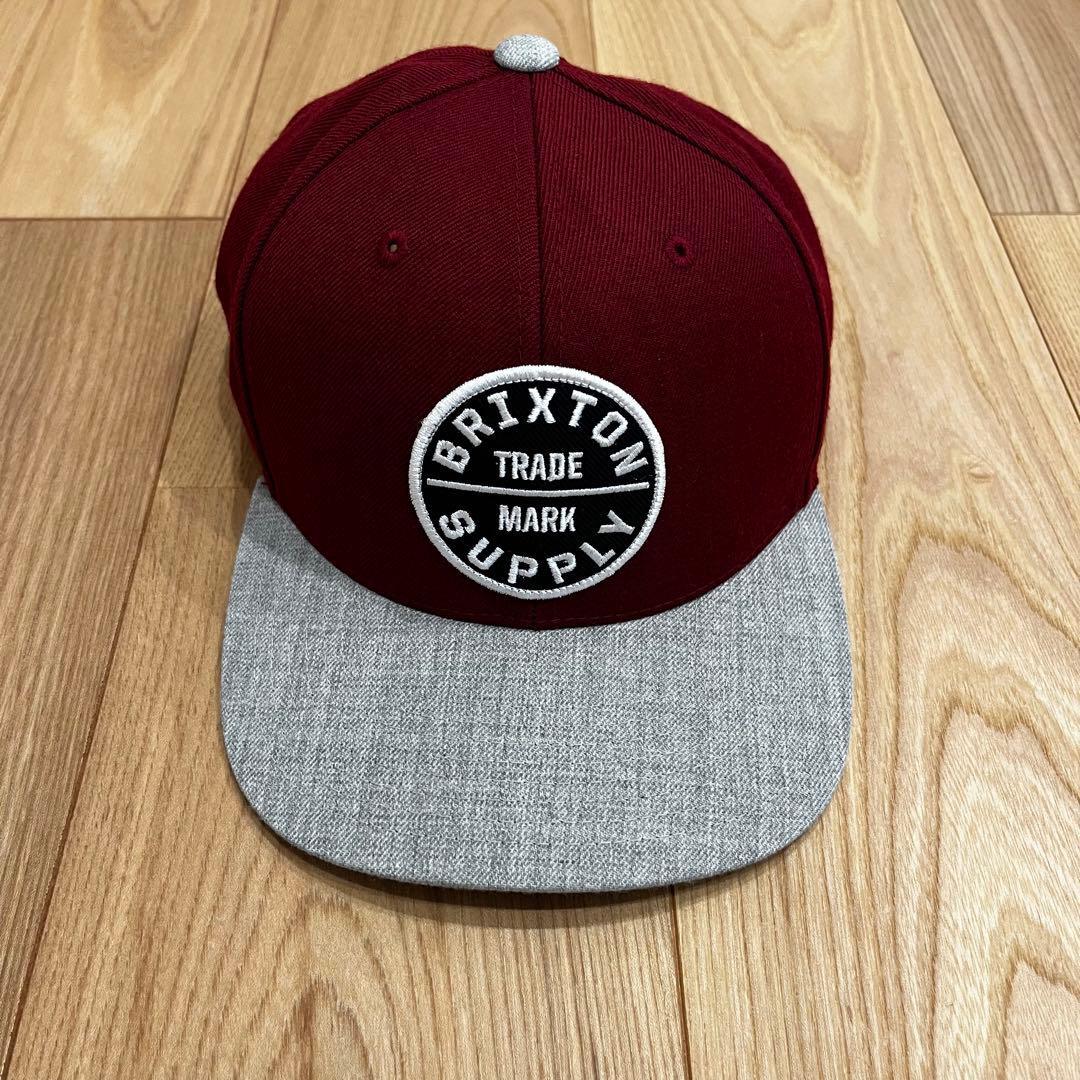 Used BRIXTON Men s Cap Burgundy Wine Red Bag Snap Button