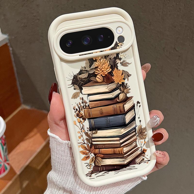For Google Pixel 9 Pro XL Case Cartoon Books Pattern Shockproof TPU Soft Cover For Google Pixel 8 7 Pro 8A 7A Silicone Case Cover Funda