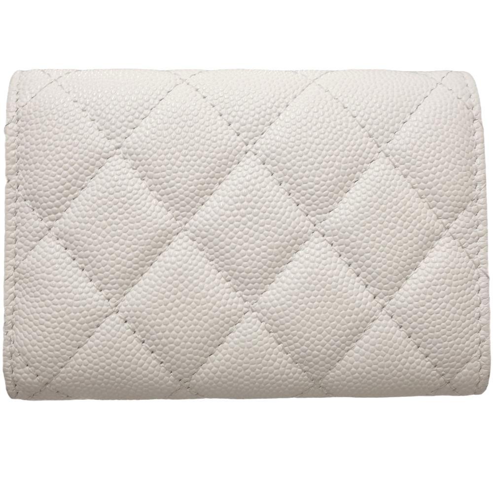 Used CHANEL Classic Small Flap Matelasse Caviar skin Tri-fold wallet AP0230 /083640