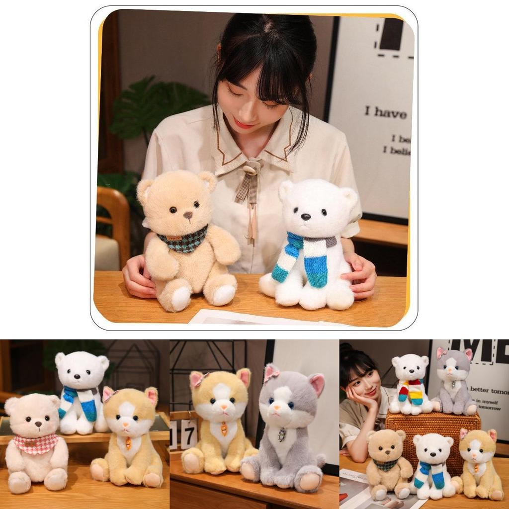 Adorable Plush Arctic Bear With Colorful Scarf Perfect For Kids Soft Toy Companion