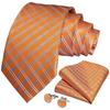7 Colors Mens Plaid Paisley Silk Necktie Hanky Cufflink Tie Clip Boutonniere Set for Wedding Party