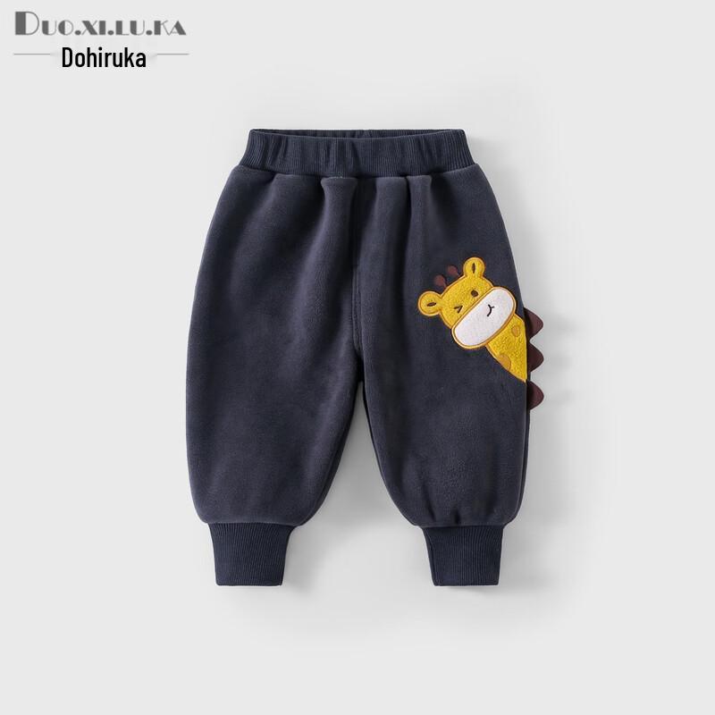 Duo Xi Lu Ka Baby Fleece-Lined Giraffe Sweatpants 120