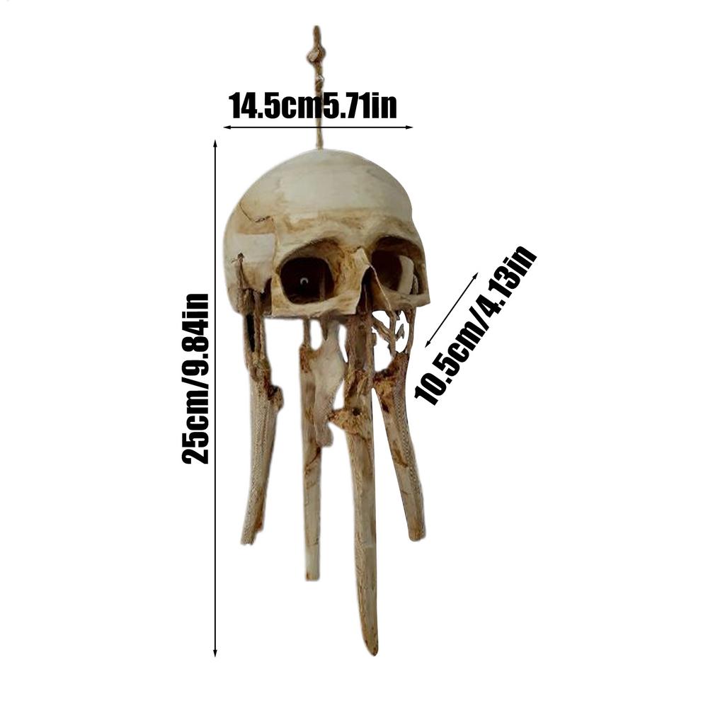 3D Printed Skull Spooky Wind Chimes Vintage Outdoor Garden Ornaments for Backyard Patio Lawn Shrine Porch Balcony