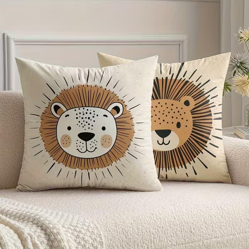 Helenal Unisex Vikama Adorable Wildlife Cushion Cover Children's Bedroom Cushion Cover Sofa & Playroom Decor Nursery Accent