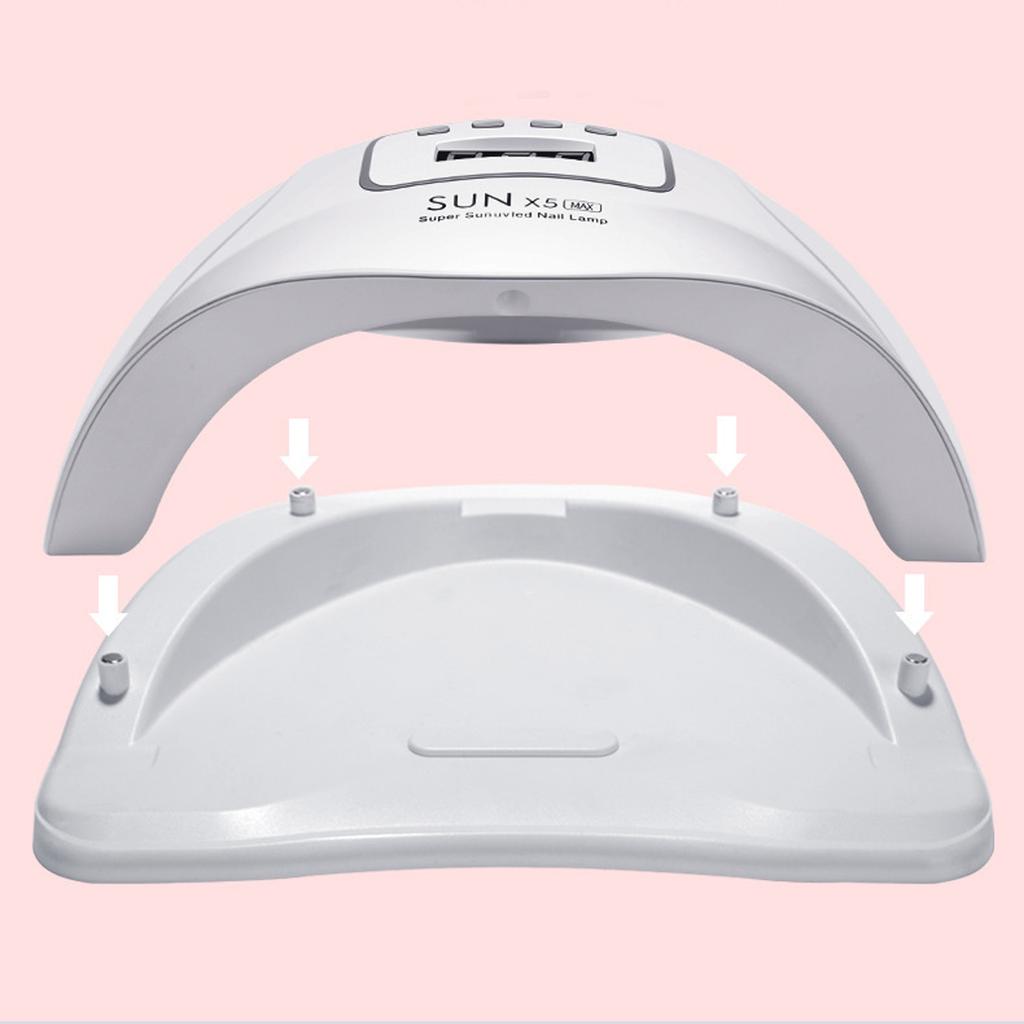 Retoo X5 MAX 80W UV LED Nail Lamp with 45 Dual Light Source Beads, Motion Sensor & LCD Display, Detachable Base, Timer, White