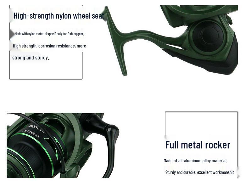 YUMOSHI Gapless Spinning Fishing Reel, Metal Line Cup, Rocking Arm for Sea and Rock Fishing.