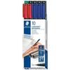 Staedtler Lumocolor® Permanent Marker 318 318 B10 Blue, Green, Red, Black