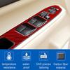 4Pcs For Subaru Forester Red Carbon Fiber Interior Door Control Cover Trim