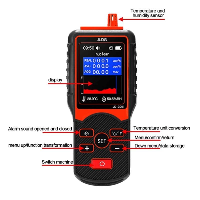 Jd-3001 Geiger Counter Nuclear Radiation Detector Electromagnetic Radiation Detector