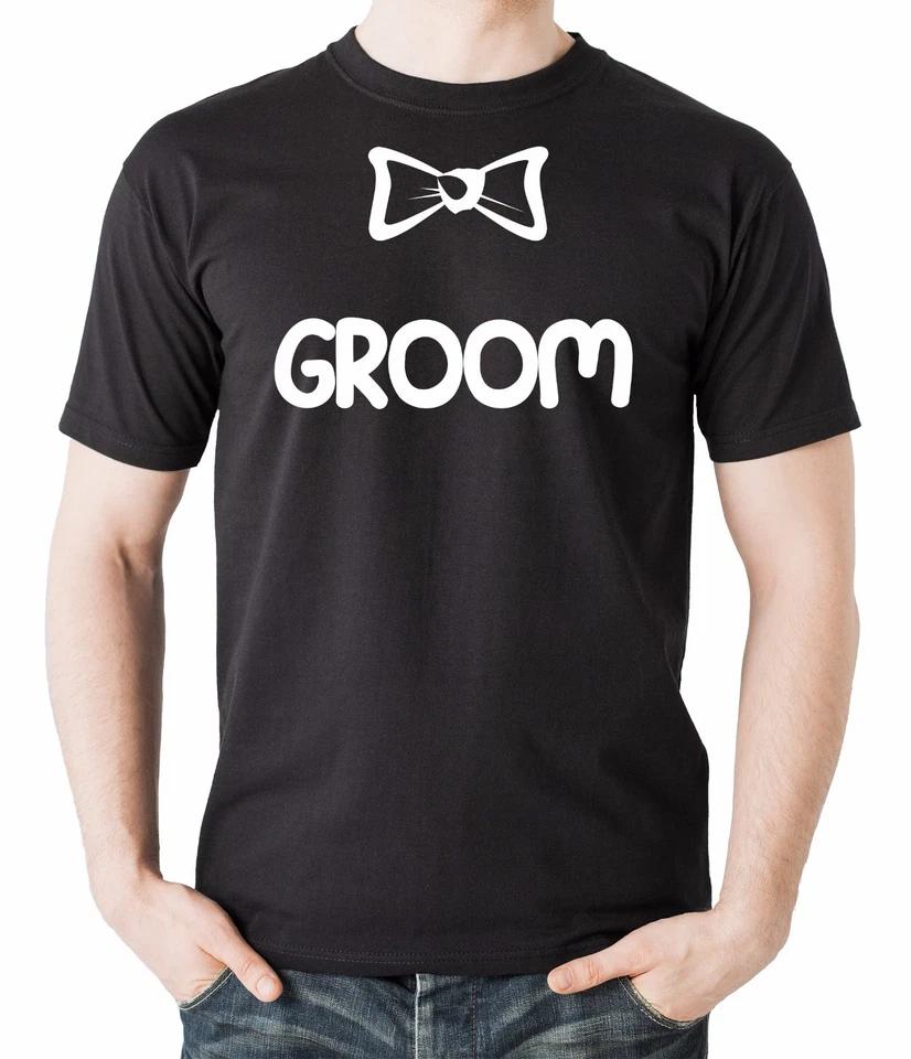 Groom T-T-shirt Groom With Bow Tie Tee T-shirt Bachelor Party 2XL