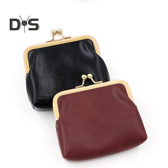 Mini Vintage Coin Purse Faux Leather Kiss Lock Change Pouch Portable Wallet Multi-purpose Keys Earphones Trinkets Lipstick Cosmetic Accessories
