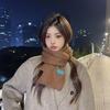 Solid color wool scarf women's winter new high-end sense thickened warm scarf neck protection student versatile