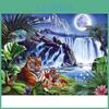 With Diamond Stones Round Painting Animals Diamond Mosaic Tiger Beadwork Diamond Embroidery